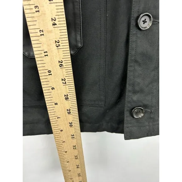 Vintage Polo Ralph Lauren Mens XL Waxed Oilcloth Leather Field Jacket Black - Picture 5 of 15